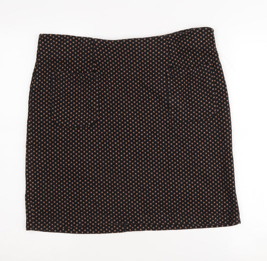Fat Face Women's Black Geometric Pencil Skirt Size 14