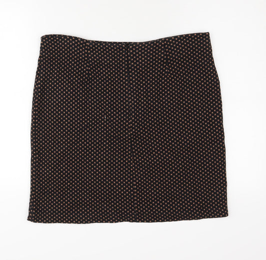 Fat Face Women's Black Geometric Pencil Skirt Size 14