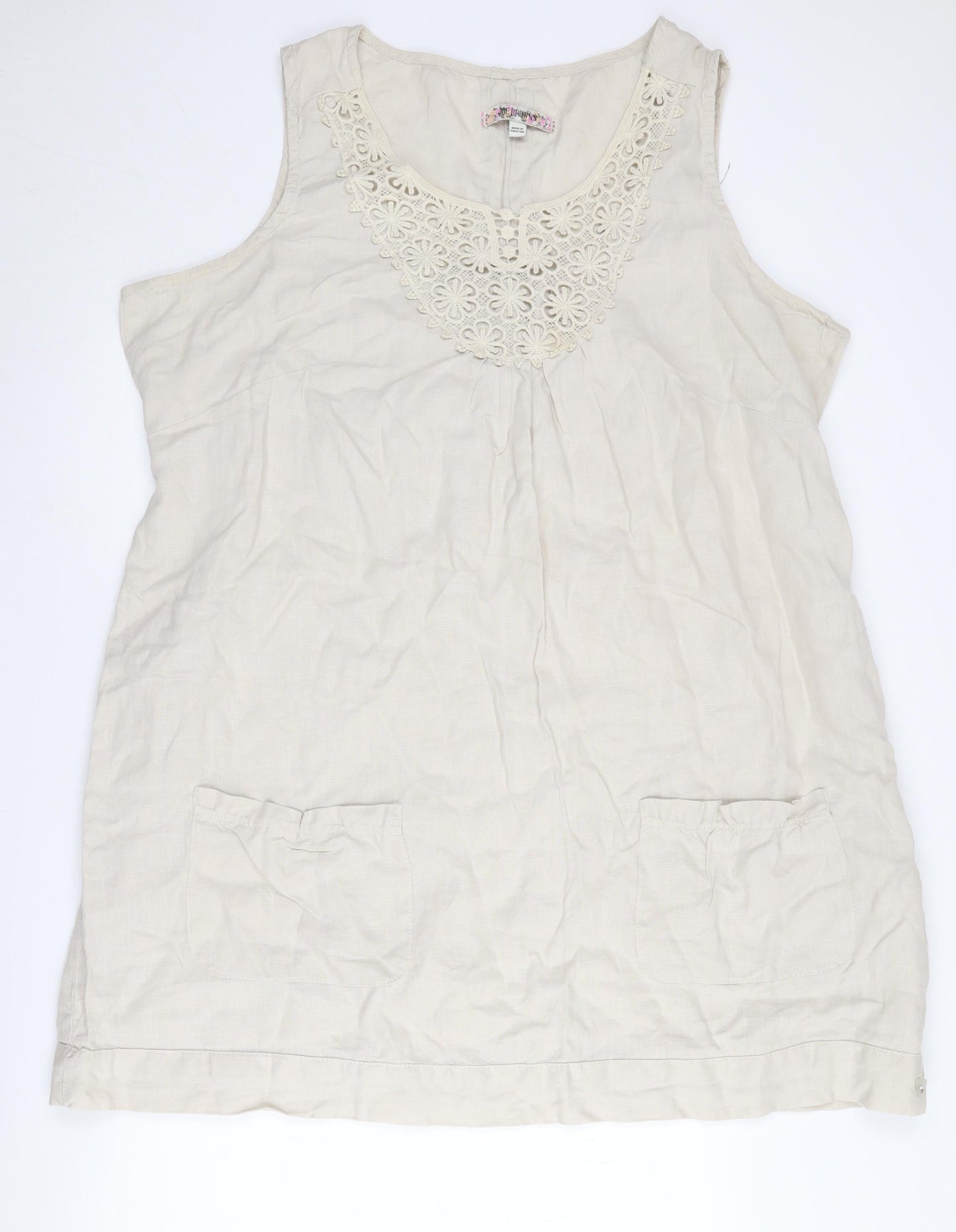 Joe Browns Beige Linen Sleeveless Women's Dress