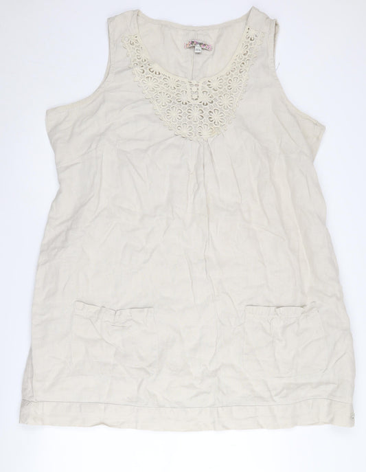 Joe Browns Beige Linen Sleeveless Women's Dress