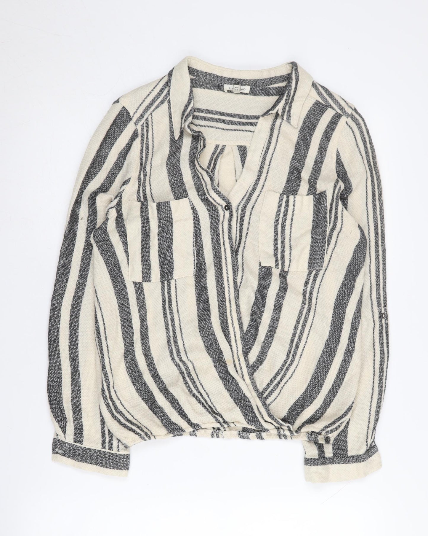 River Island Women's Striped Button-Up Shirt 12