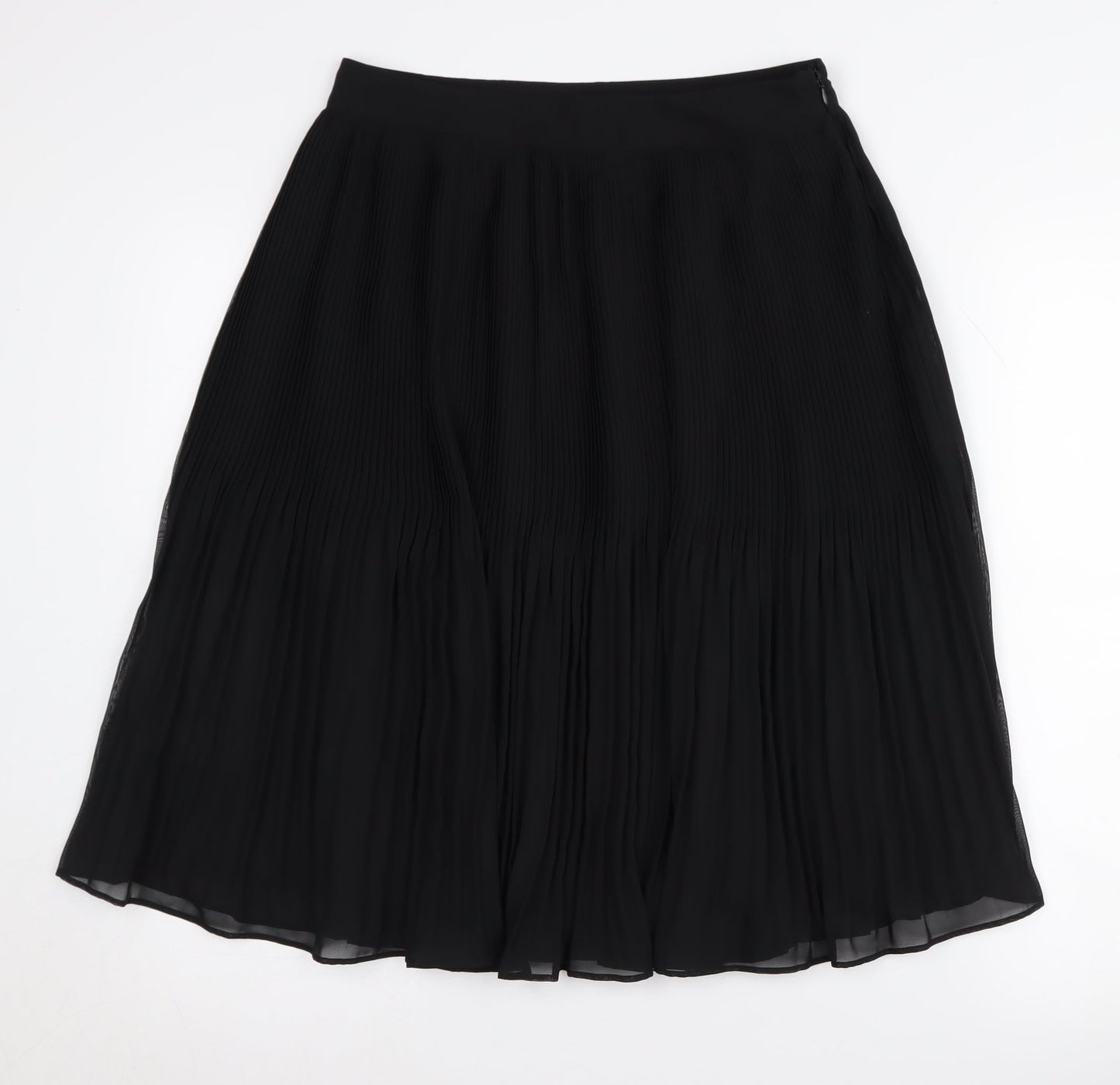 Marks and Spencer Black Pleated Midi Skirt Size 8