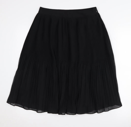 Marks and Spencer Black Pleated Midi Skirt Size 8