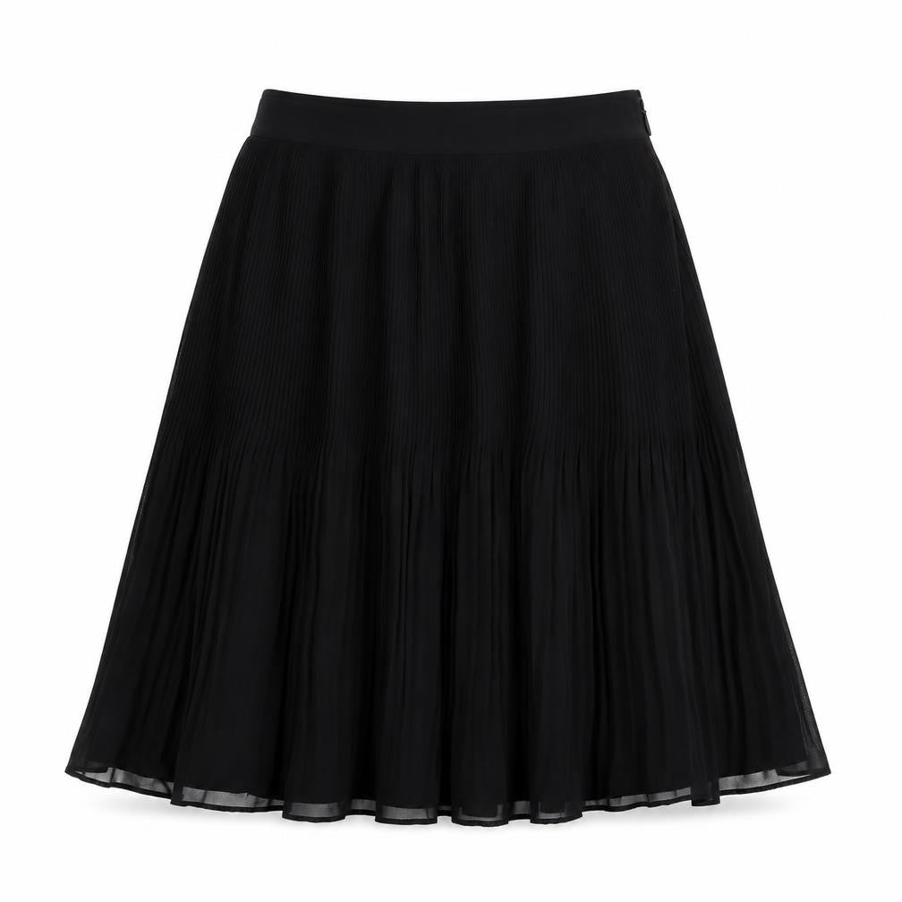 Marks and Spencer Black Pleated Midi Skirt Size 8