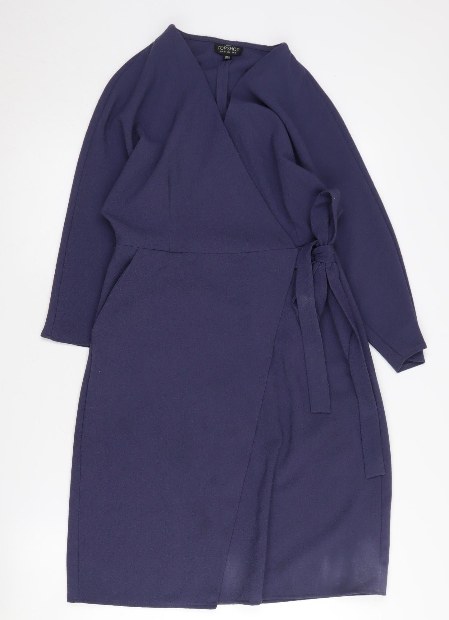 Topshop Petite Purple Wrap Dress - Size 10
