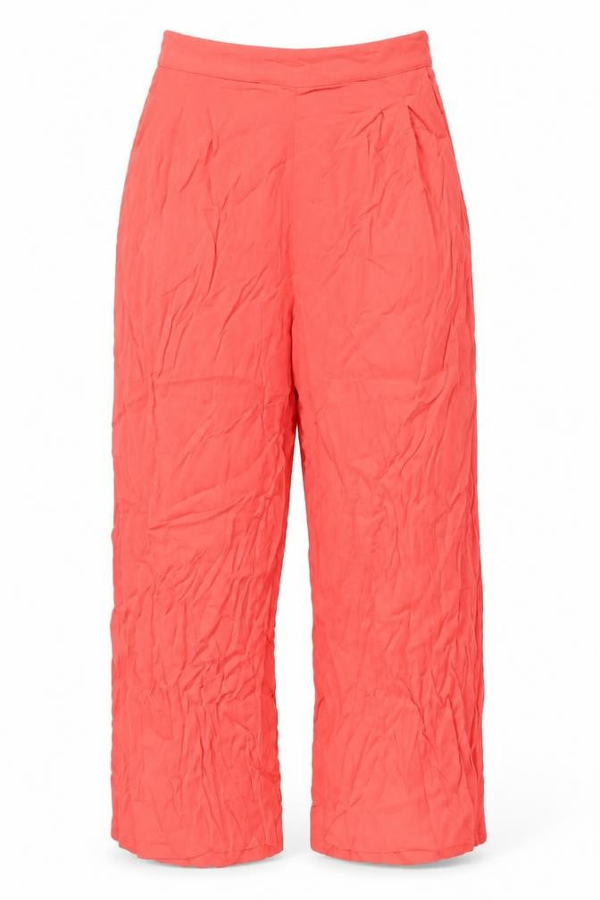 MNG Women's Red Wide-Leg Trousers, Size S, Viscose