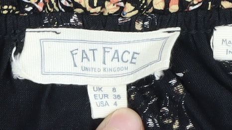 Fat Face Women's Black Floral Blouse Size 8