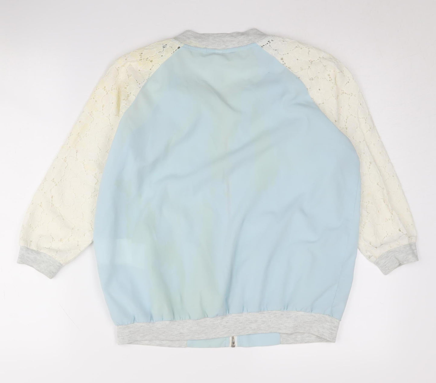 FB Sister Women's Blue Lace Bomber Jacket L