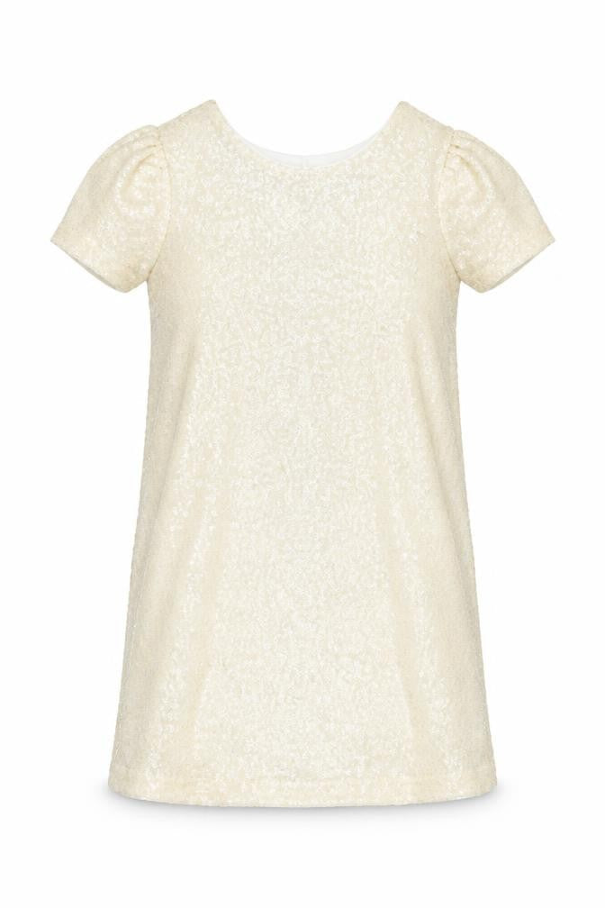 Marks and Spencer Girls Ivory Short Dress 10-11 Years, Sequin, Bow