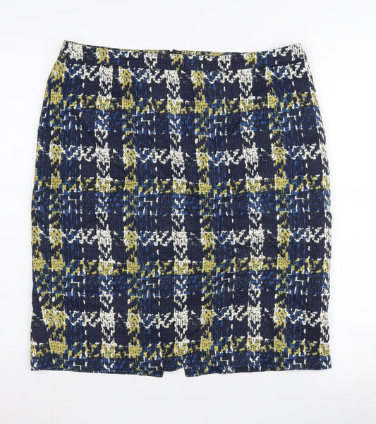 Jigsaw Women's Check Pencil Skirt, Size 12, Multicoloured