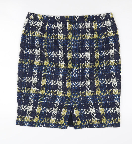 Jigsaw Women's Check Pencil Skirt, Size 12, Multicoloured