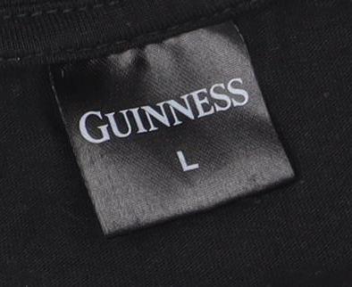 Guinness Men's Black Six Nations T-Shirt L - Cotton Crew Neck