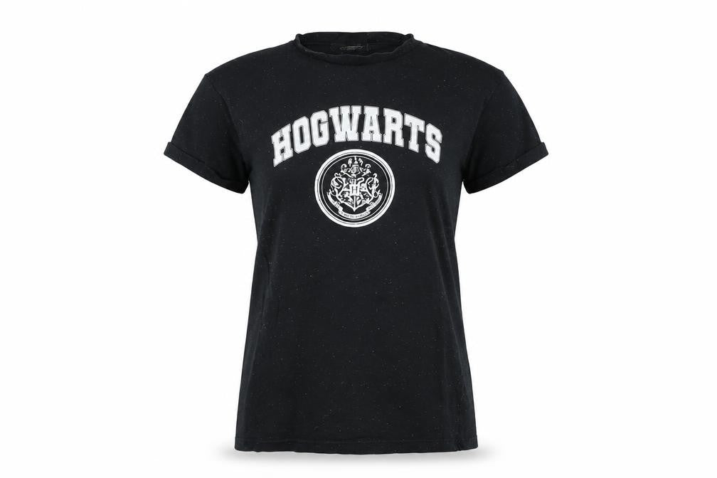 Unisex Adultss UK Size XS Harry Potter Black Cotton Blend T-Shirt
