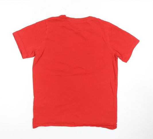 Nike Boys' Red Graphic T-Shirt - Size L, Casual Crew Neck