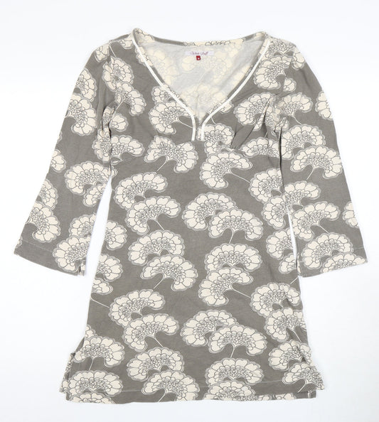 White Stuff Women's Grey Floral Shift Dress Size 8