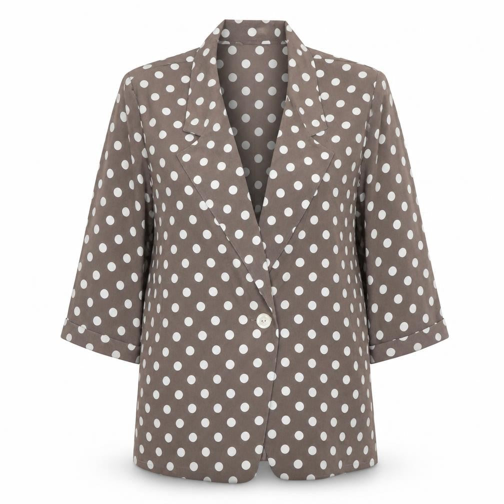 Jaeger Women's Brown Polka Dot Blazer Size 12