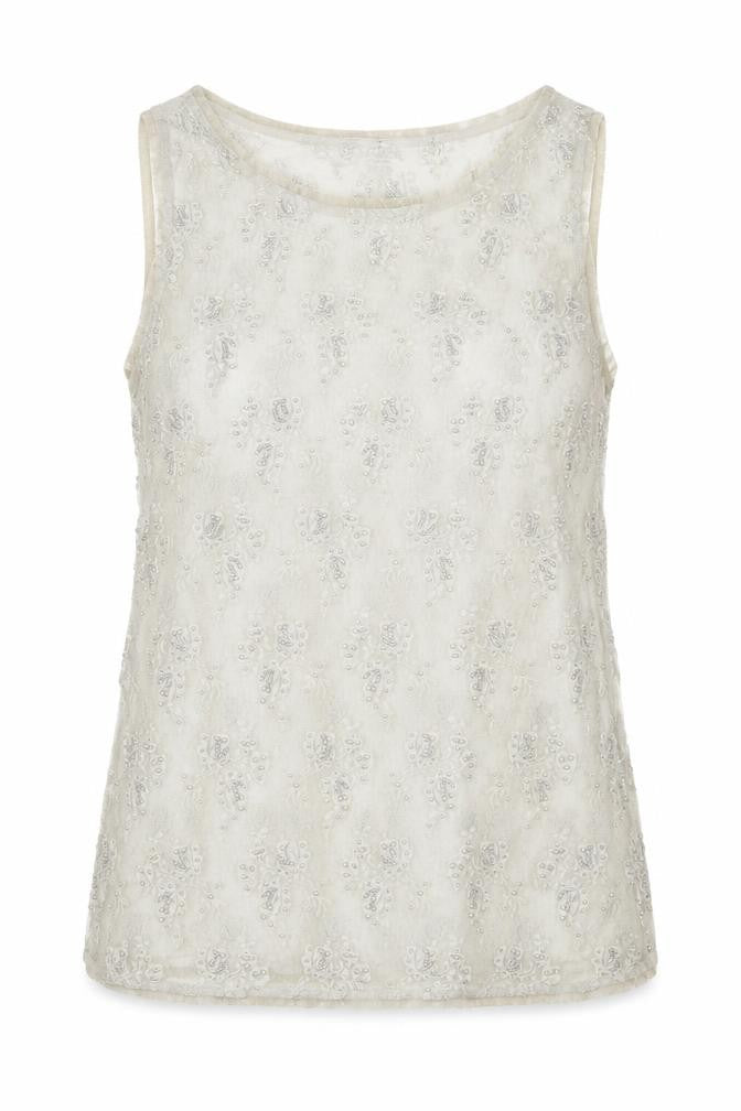 Womens UK Size 8 Whistles Ivory Nylon Tank