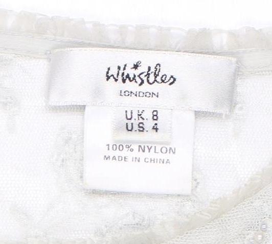 Whistles Women's Ivory Tank Top UK Size 8