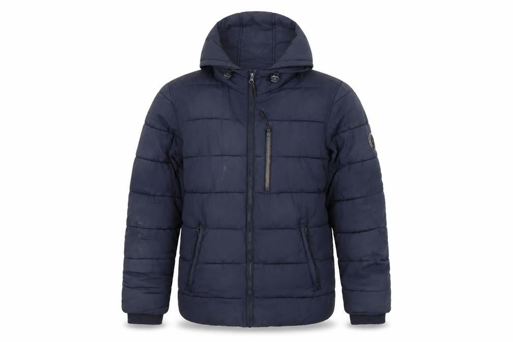 JOG ON Men's Blue Puffer Jacket M Hooded Casual Wear