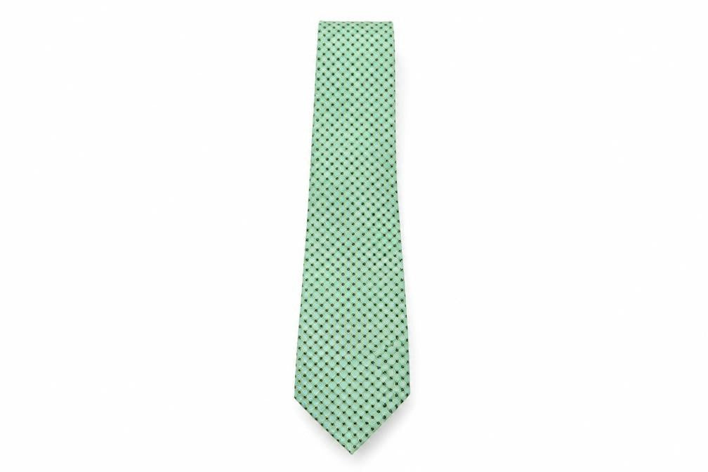 Front view of Thomas Nash Green Geometric Men's Tie - Excellent Condition
