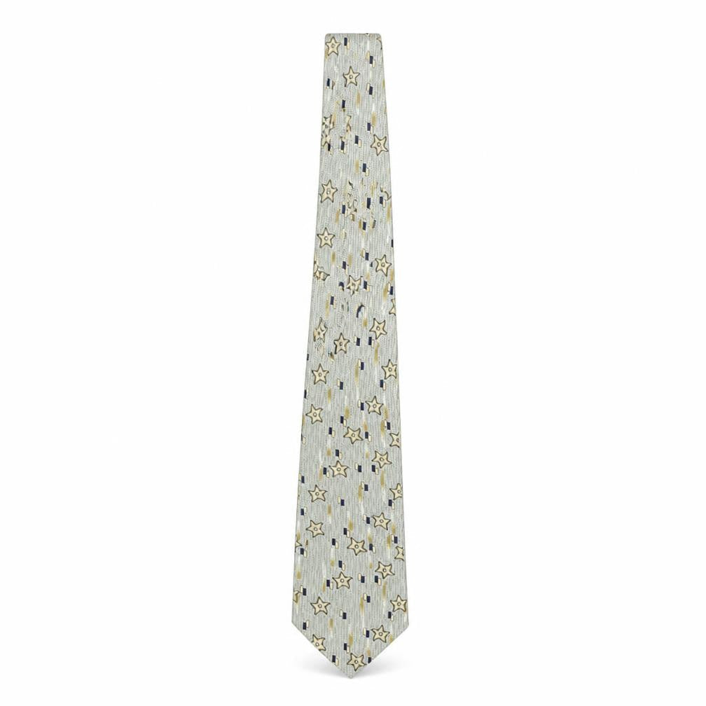 Pierre Victoire Men's Grey Geometric Silk Tie