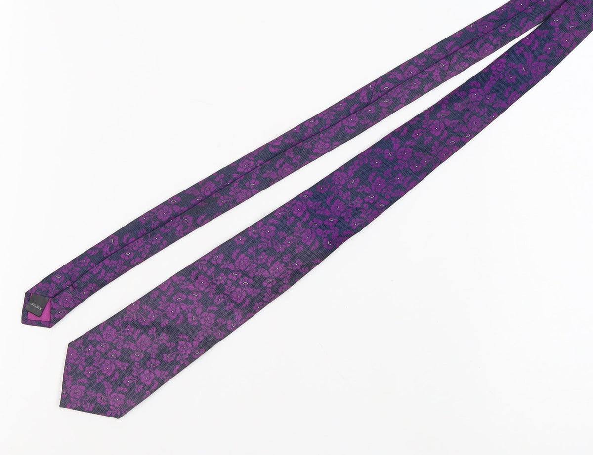 Austin Reed Purple Floral Silk Men's Tie