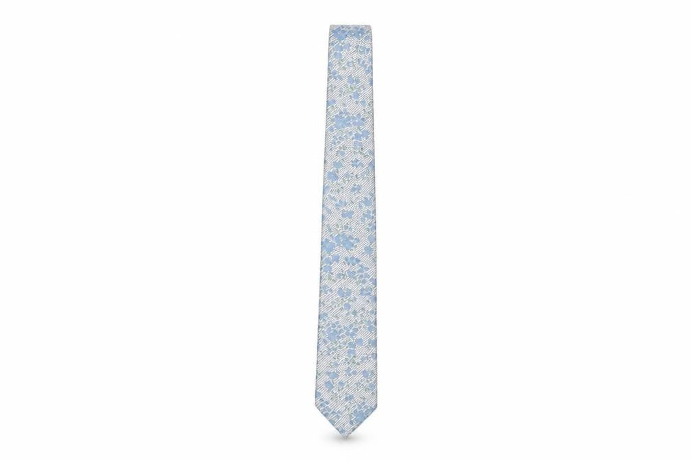 Marks and Spencer Men's Blue Floral Slim Tie