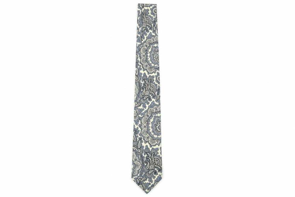 Carlo Colombo Men's Silk Paisley Tie Blue