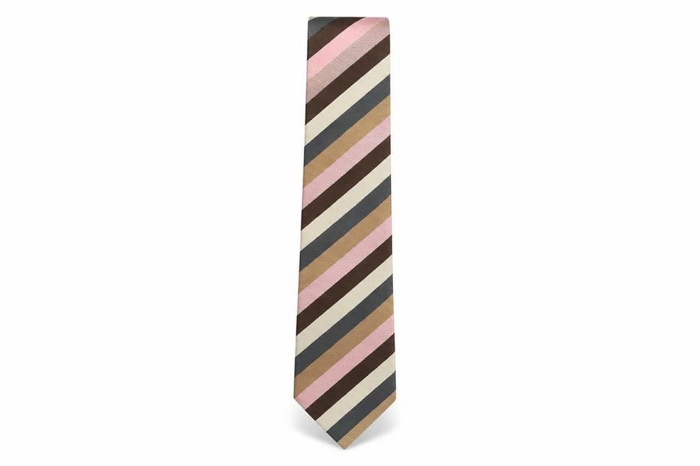Front view of Marks & Spencer Multicoloured Striped Silk Tie