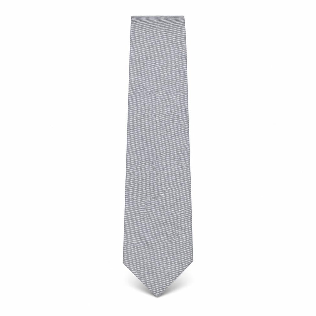 Bijoux Terner Grey Striped Silk Men's Designer Tie