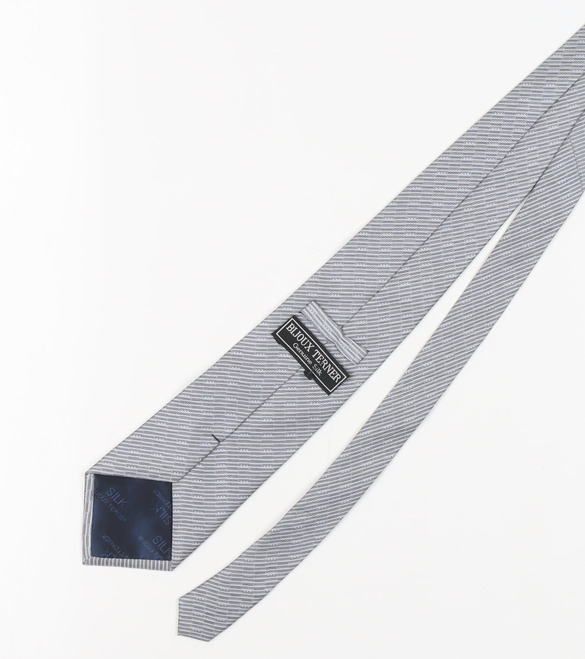 Bijoux Terner Grey Striped Silk Men's Designer Tie