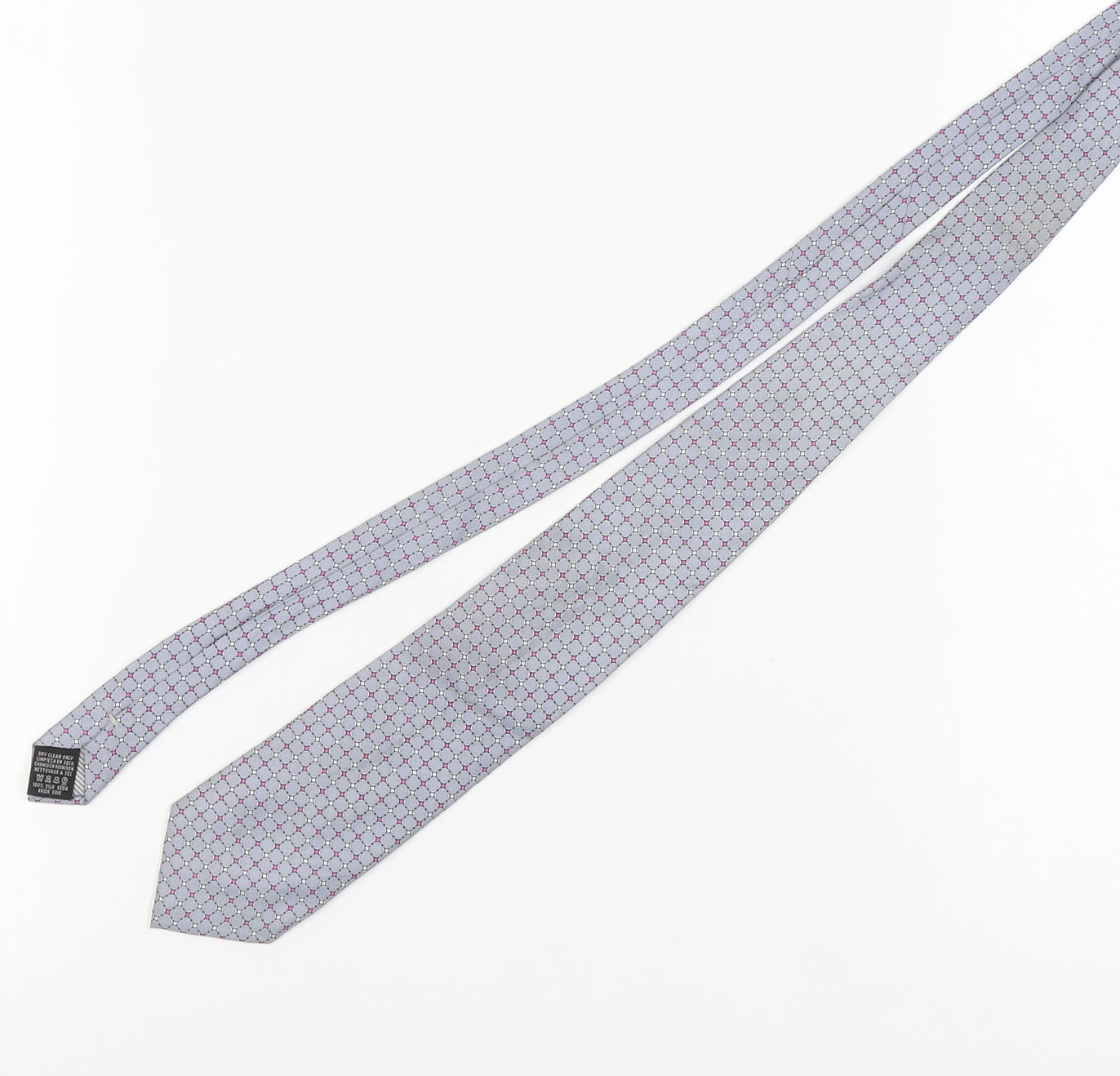 Frangi Men's Grey Silk Geometric Tie
