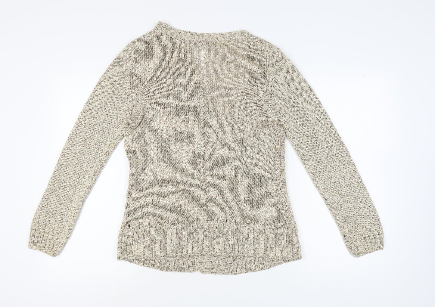 Marks and Spencer Women's Beige Crew Neck Pullover Size 14