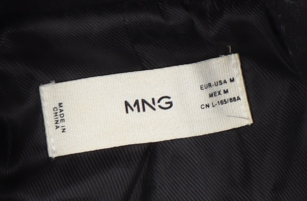MNG Women's Black Wool Overcoat Size M