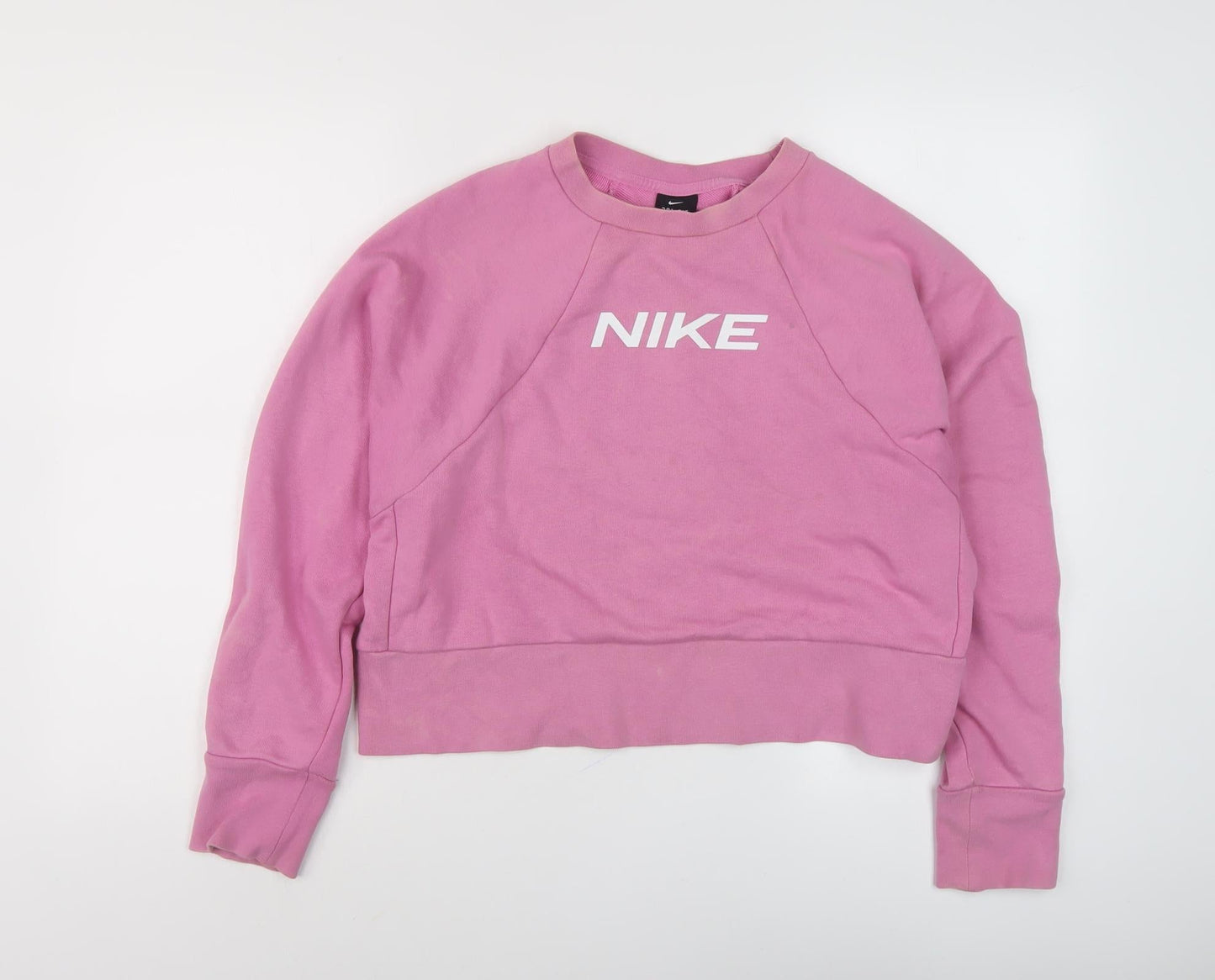 Nike Women's Pink Pullover Sweatshirt, Size M - Logo Design