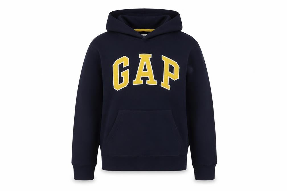 Front view of Gap boys’ black hoodie xl 12 years pullover casual winter wear