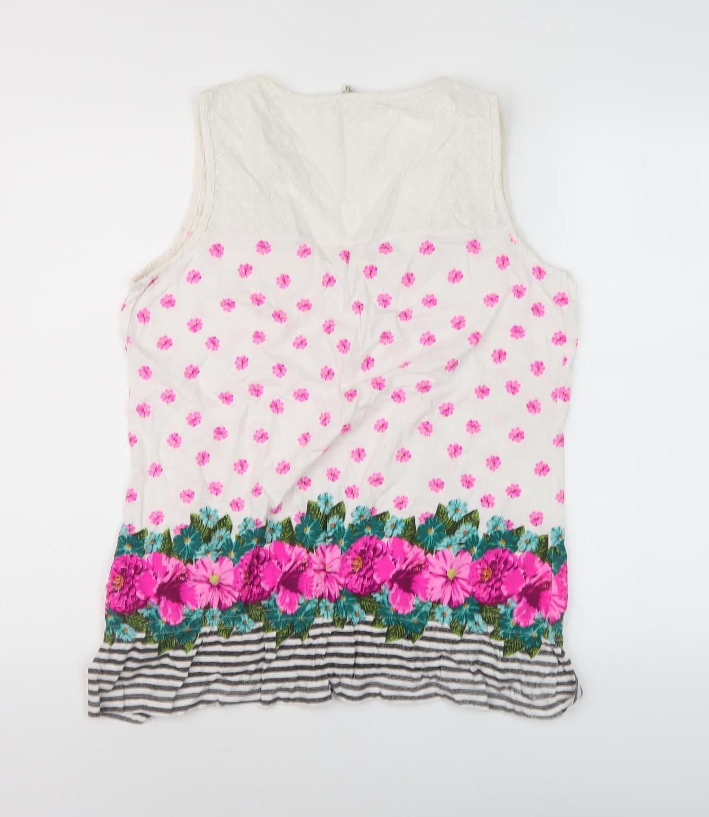 Mandalay Women's Multicoloured Floral Tank Top Size 14