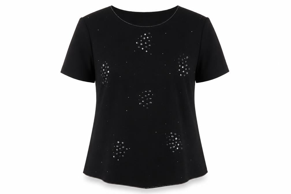 Debut Women's Black Beaded Top Size 16