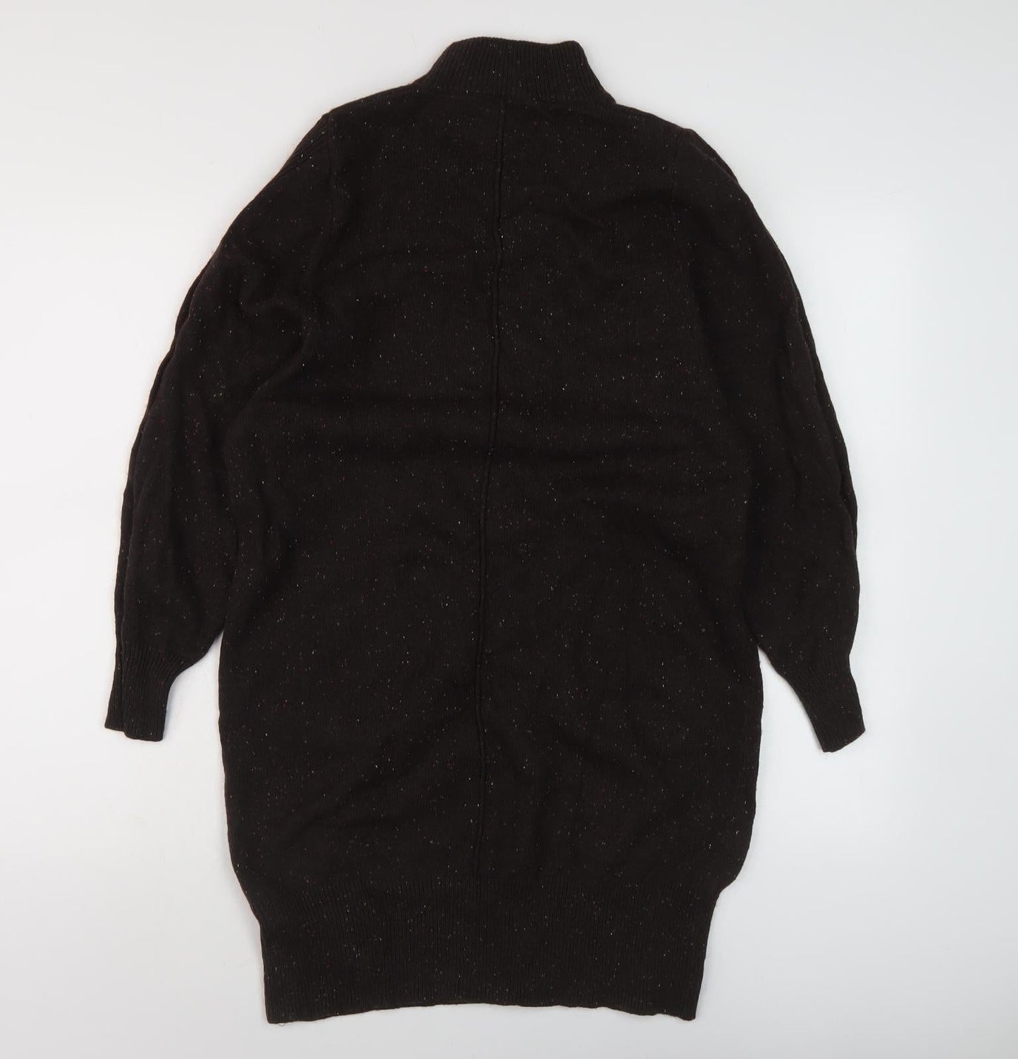 M&S Women's Brown Mock Neck Jumper S