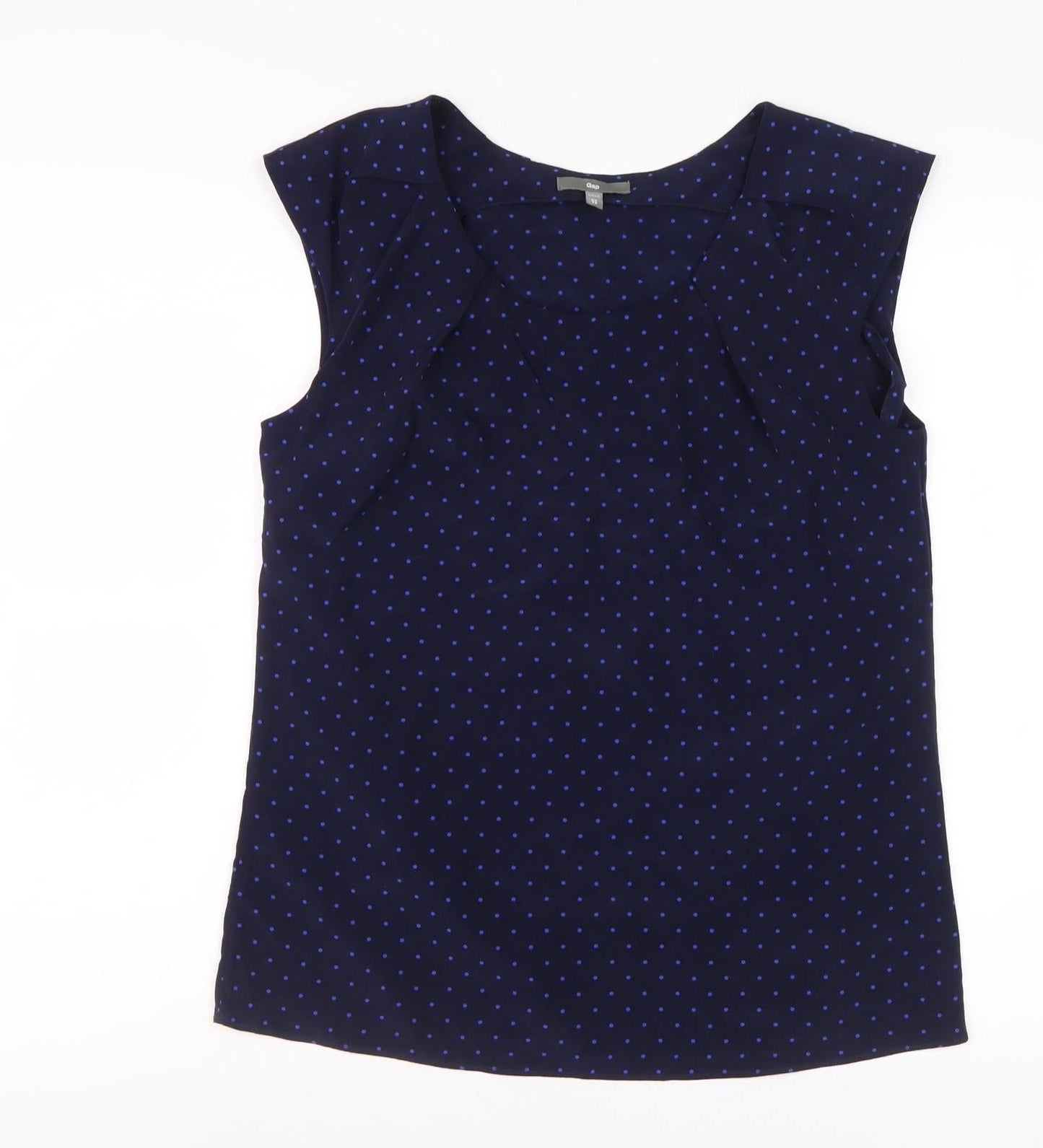 Gap Women's Blue Polka Dot Sleeveless Blouse XS