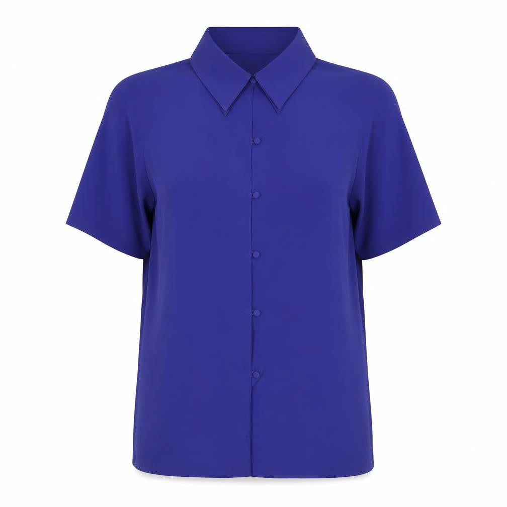 Womens UK Size 14 Ultra Belle Blue Polyester Button-Up