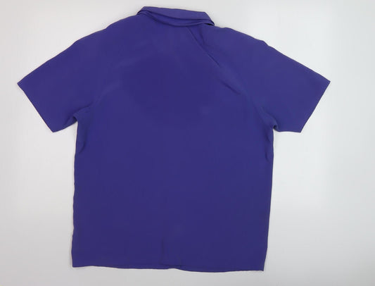 Ultra Belle Women's Blue Button-Up Shirt - Size 14, Polyester