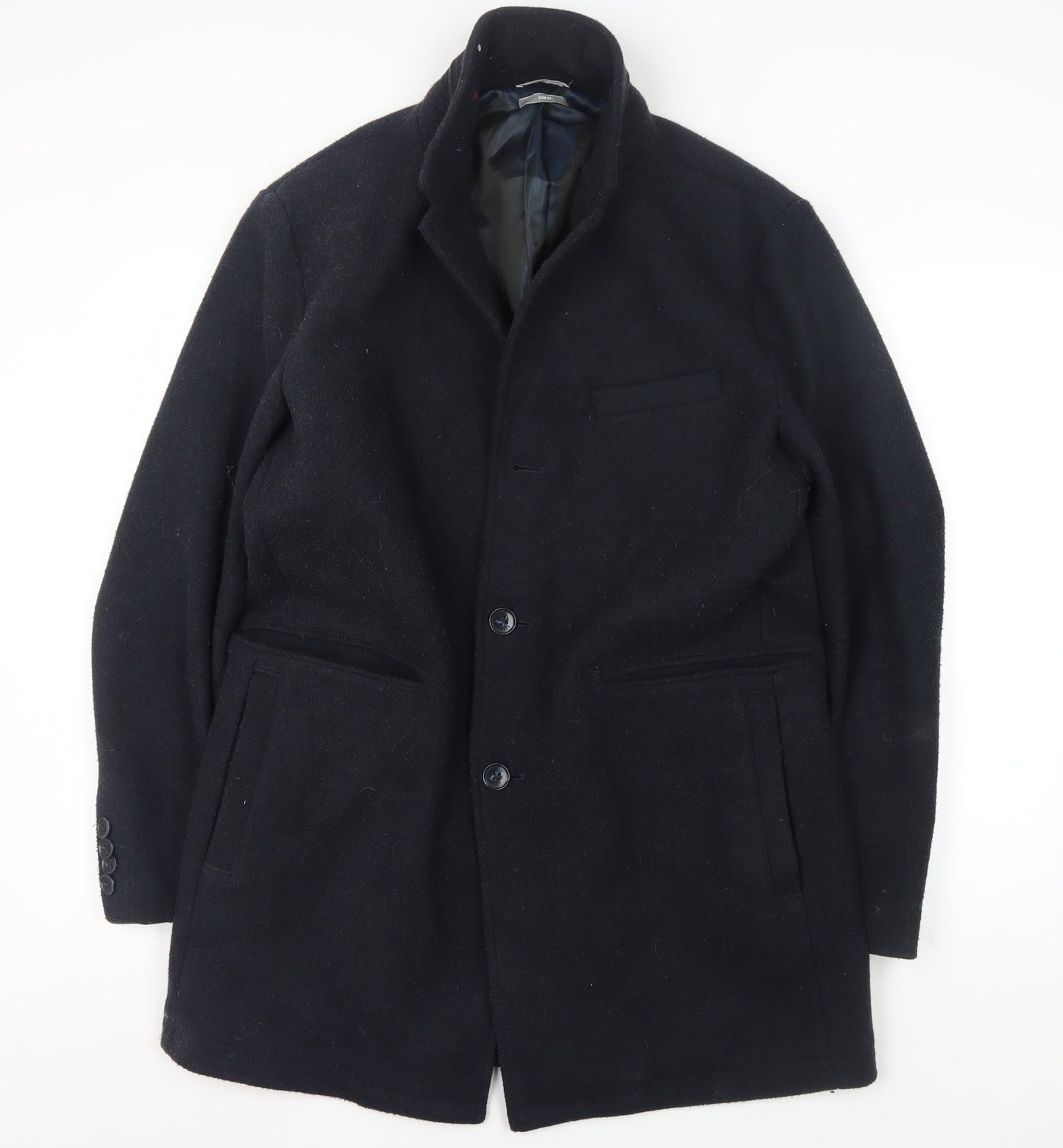 Michael Kors Men's Black Wool Blend Coat S