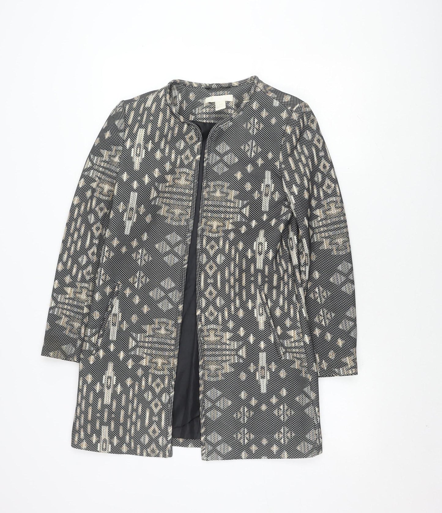 H&M Women’s Black Geometric Pattern Classic Jacket