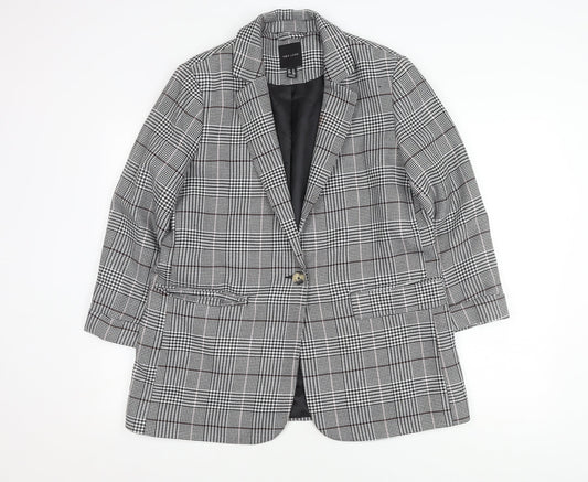 New Look Women's Black Houndstooth Blazer UK 14