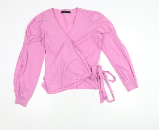 Vero Moda Women's Pink Wrap Blouse L
