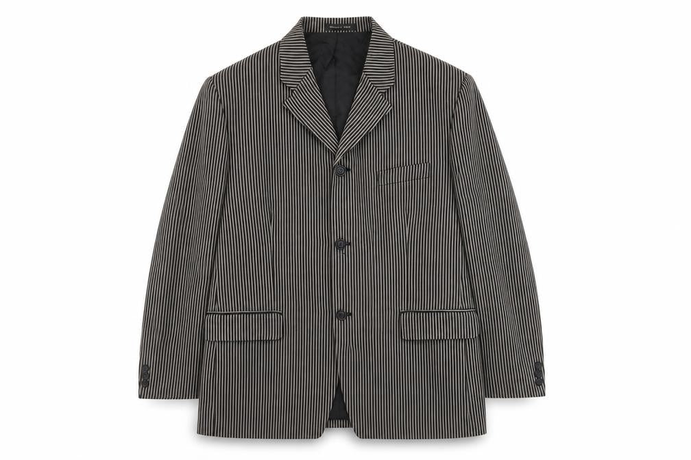 Woods & Gray Men's Black Striped Blazer Large