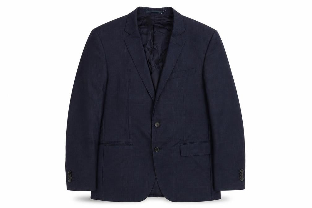 Mens 40 Chest Regular HUGO BOSS Blue Two-Button Suit Jacket