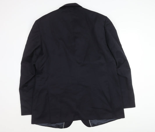 Pierre Cardin Mens Blue Wool Blazer, Size 44L