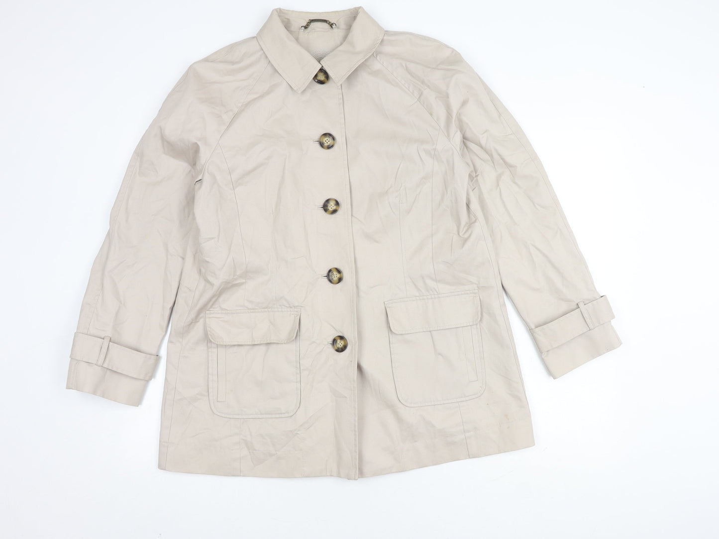 Viyella Women's Beige Cotton Mid-Length Coat